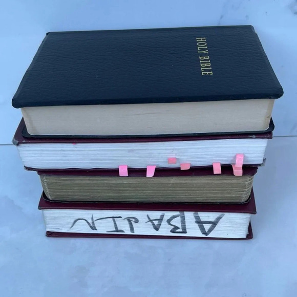 Four Holy Bibles Maroon and Black Sz 9"x6" - Picture 2 of 11